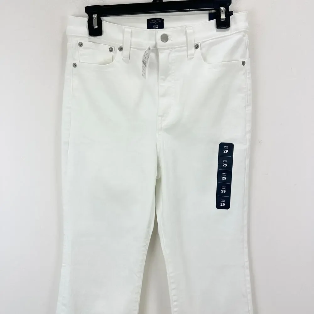J.Crew Ankle Flare Jean in Signature Stretch+ Classic White Womens US 29 NWT - Picture 6 of 13